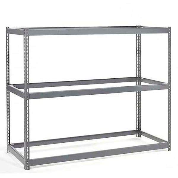 Wide Span Rack 72Wx15Dx96H, 3 Shelves No Deck 900 Lb Cap. Per Level, Gray